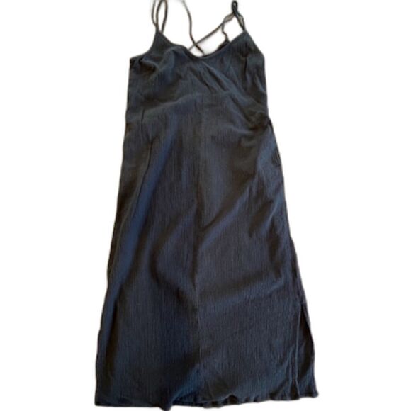 Pact Black Midi Dress Organic Cotton Gauze Strappy Back XS Maxi Pockets Sundress - Picture 8 of 9